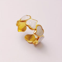 Peach Heart Stainless Steel Ring for Wedding and Prom
