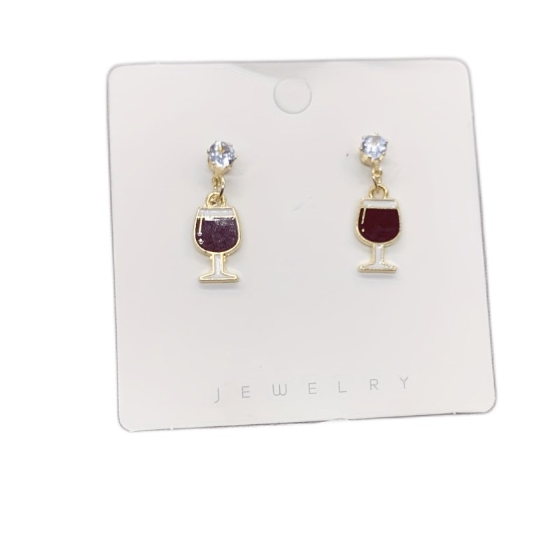 Asymmetrical Wine Glass Alloy Earrings