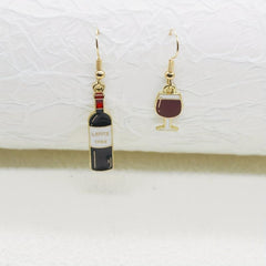 Asymmetrical Wine Glass Alloy Earrings