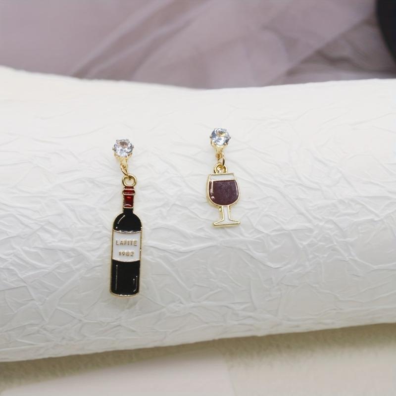 Asymmetrical Wine Glass Alloy Earrings
