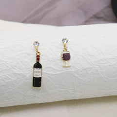 Asymmetrical Wine Glass Alloy Earrings