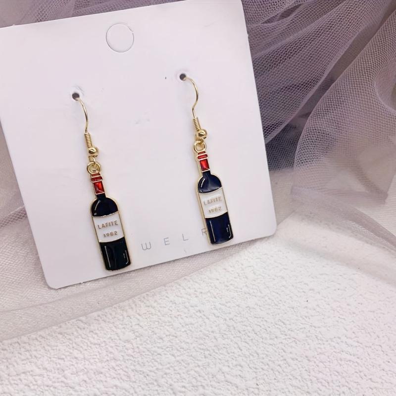 Asymmetrical Wine Glass Alloy Earrings
