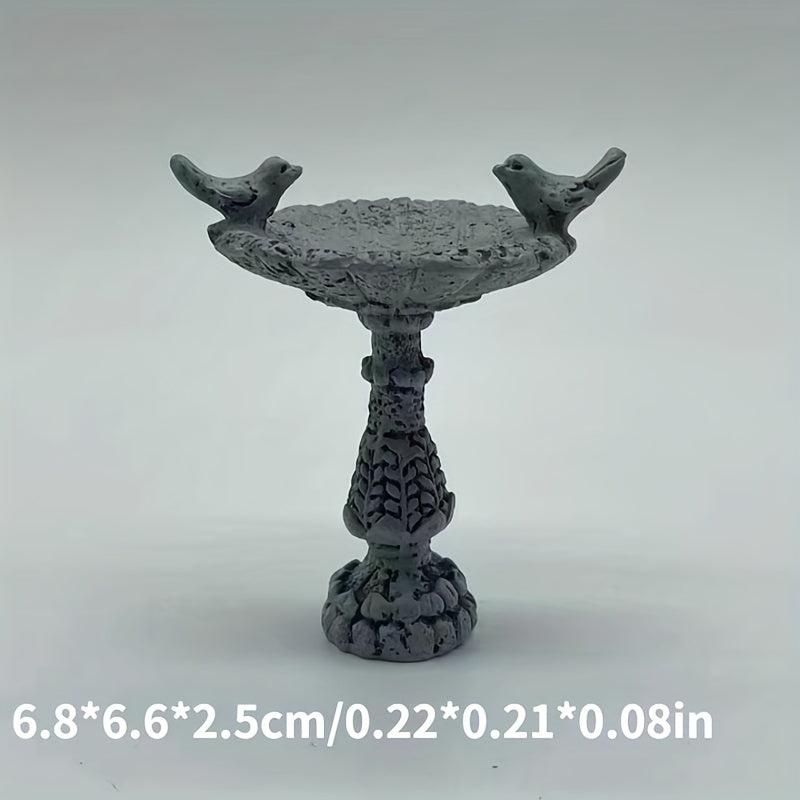 Mini Resin Bird Bath Fountain Dollhouse