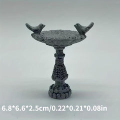 Mini Resin Bird Bath Fountain Dollhouse
