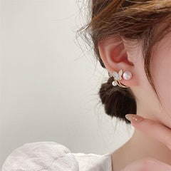 Butterfly Shape Faux Pearl Earrings for Women