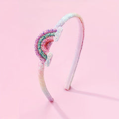Sequined Rainbow Kids Headband Glitter Bow Decor Headband