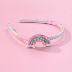 Sequined Rainbow Kids Headband Glitter Bow Decor Headband
