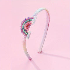 Sequined Rainbow Kids Headband Glitter Bow Decor Headband