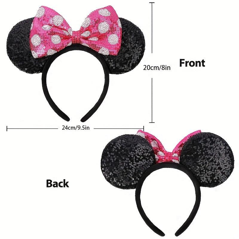 Sequin Mouse Ears Headband Pink Cosplay Party Hair Accessories
