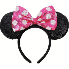 Sequin Mouse Ears Headband Pink Cosplay Party Hair Accessories