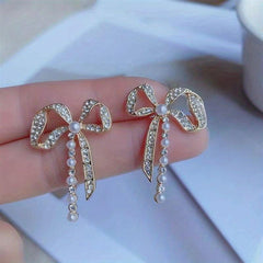 Fireworks Inspired Diamond and Pearl Earrings Set