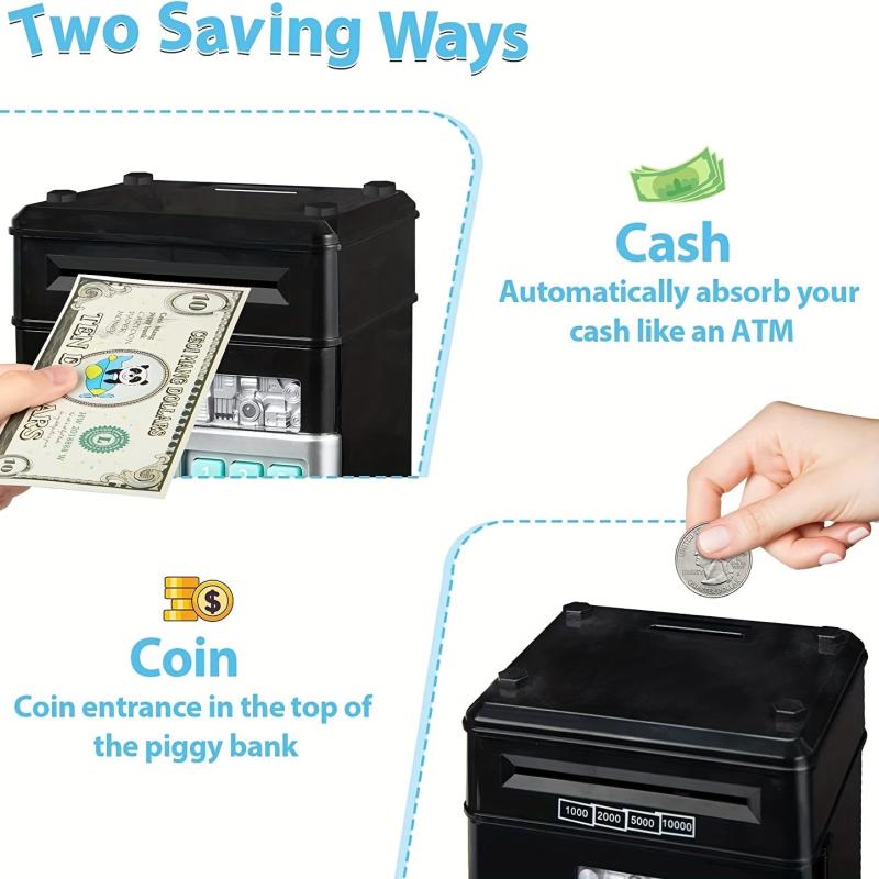 Electronic Piggy Bank ATM Cash Coin Can for Kids