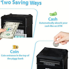 Electronic Piggy Bank ATM Cash Coin Can for Kids