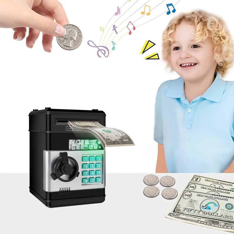 Electronic Piggy Bank ATM Cash Coin Can for Kids