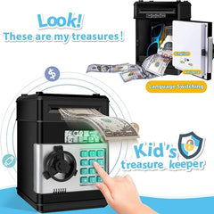Electronic Piggy Bank ATM Cash Coin Can for Kids