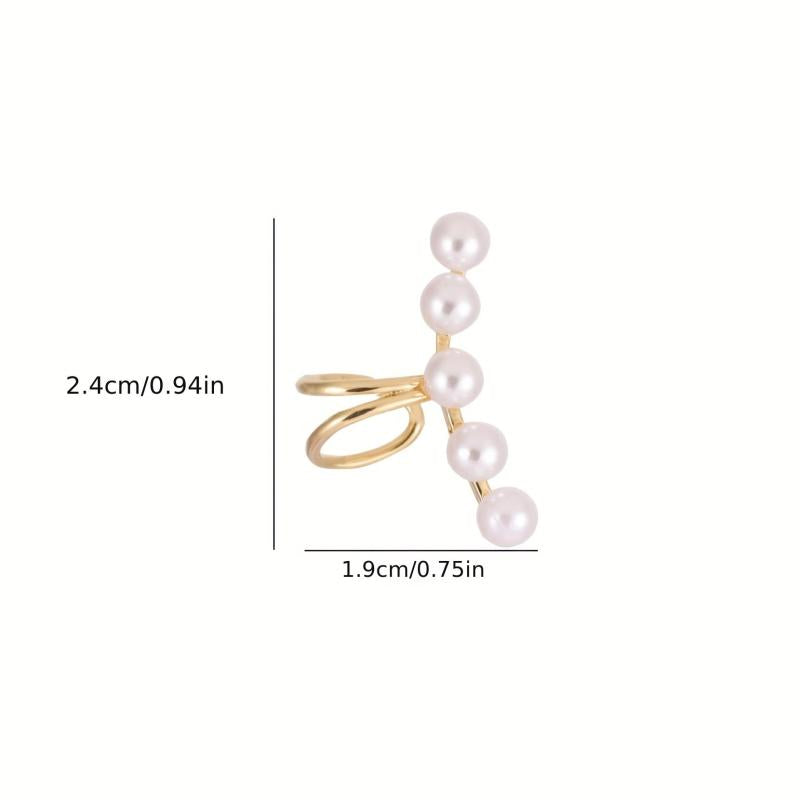 Pearl Ear Clip Women's No Piercing Ear Bone Clip Earrings