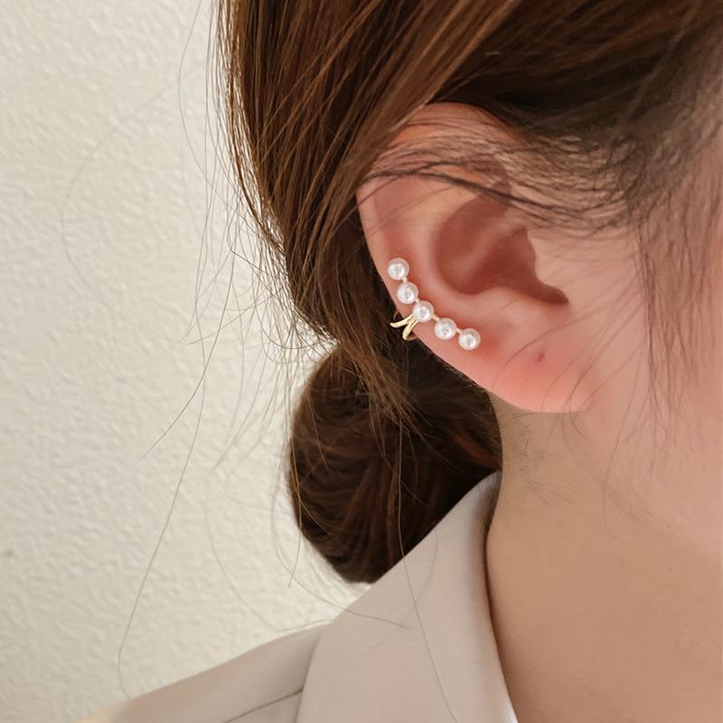 Pearl Ear Clip Women's No Piercing Ear Bone Clip Earrings