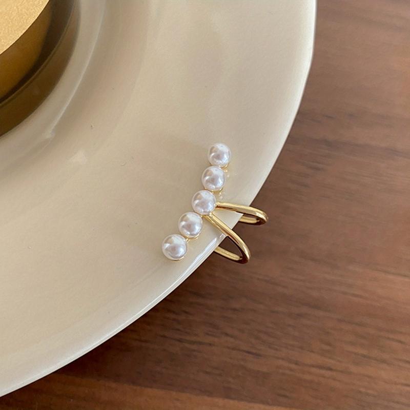 Pearl Ear Clip Women's No Piercing Ear Bone Clip Earrings
