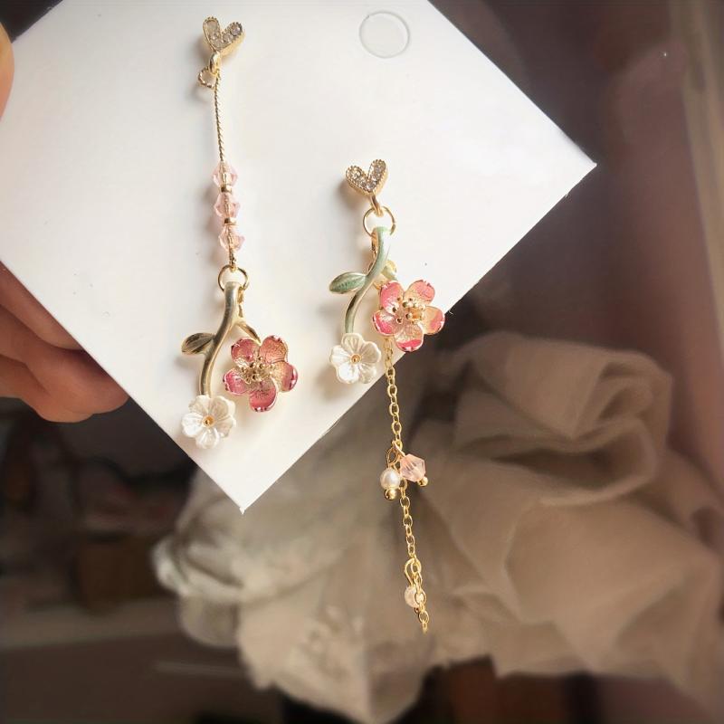 Antique Long Scalloped Asymmetrical Earrings