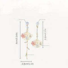 Antique Long Scalloped Asymmetrical Earrings