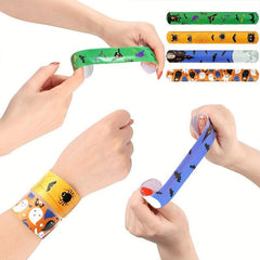 10pcs Halloween Slap Bracelets Cartoon Pop Circle Kid Toys Bracelets