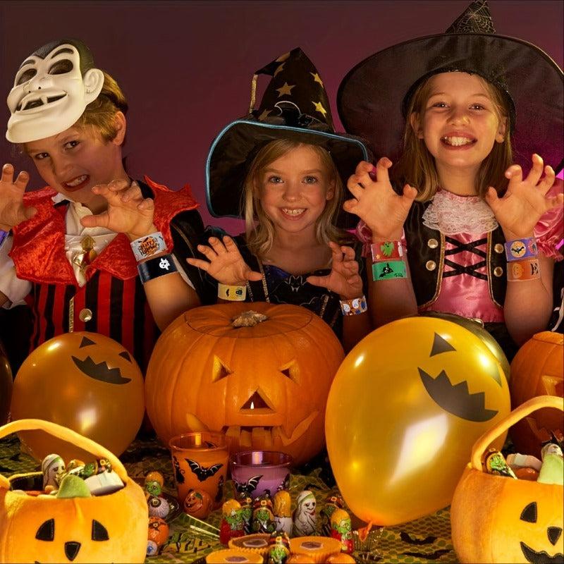10pcs Halloween Slap Bracelets Cartoon Pop Circle Kid Toys Bracelets