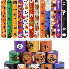 10pcs Halloween Slap Bracelets Cartoon Pop Circle Kid Toys Bracelets