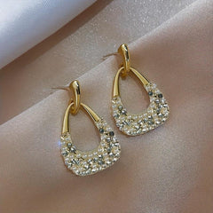 Geometric Pearl Water Drop Earrings