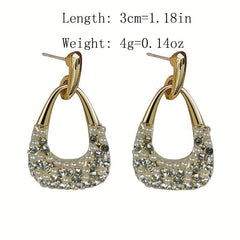 Geometric Pearl Water Drop Earrings