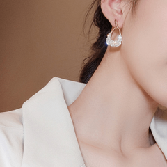 Geometric Pearl Water Drop Earrings