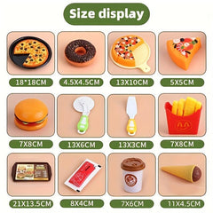 Kids Toy Mini House Burger Potatoes Fried Western Kitchen Set