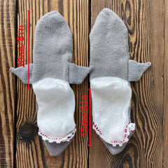 Funny Red Mouth Gray Shark Floor Socks Warm Wool Socks