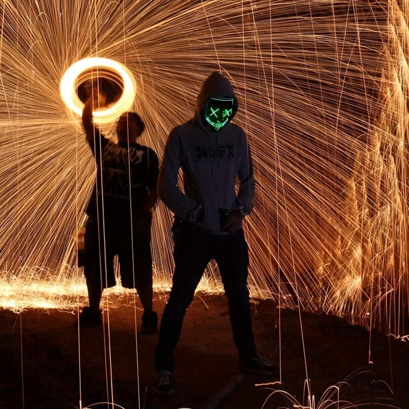 Poptrend Halloween Mask LED Light Up Mask For Cosplay