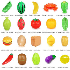 Kids Toy Simulation Vegetables and Fruits Cut for Baby Cognitive Training