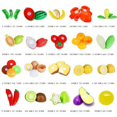 Kids Toy Simulation Vegetables and Fruits Cut for Baby Cognitive Training