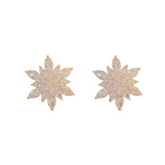 Flash Snowflake Stud Earrings Silvery Needle Earrings