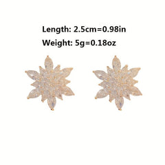 Flash Snowflake Stud Earrings Silvery Needle Earrings