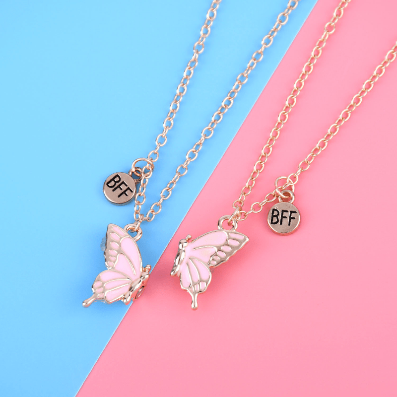 2pcs Butterfly Necklace Magnet BFF Pendant Hot Selling