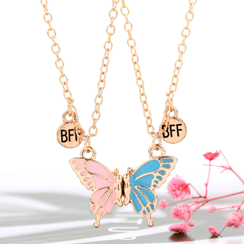 2pcs Butterfly Necklace Magnet BFF Pendant Hot Selling