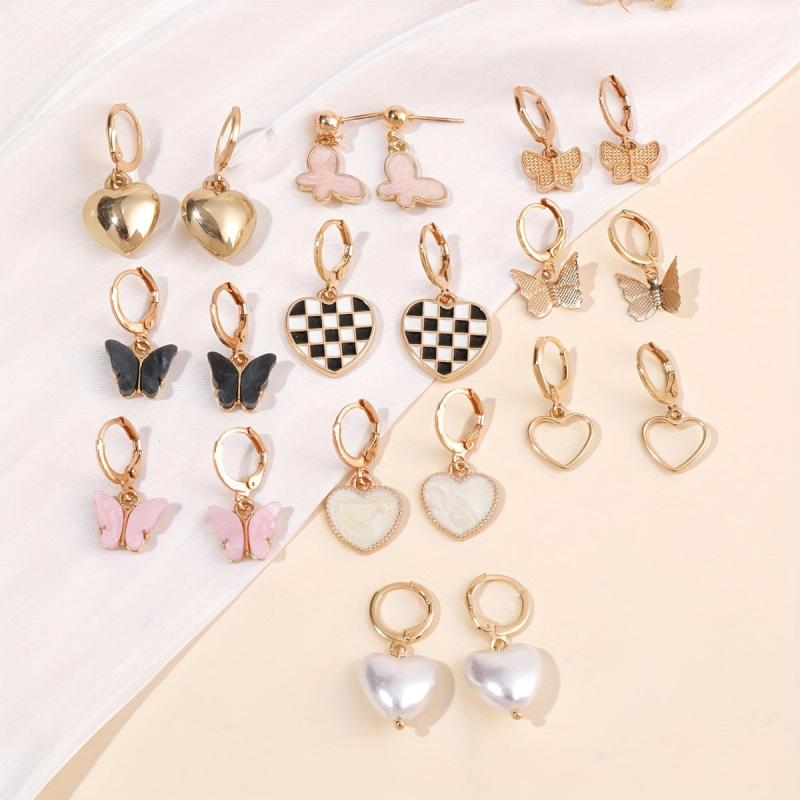 Butterfly Checkerboard Pearl Earrings for Any Occasion
