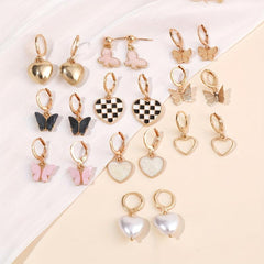 Butterfly Checkerboard Pearl Earrings for Any Occasion
