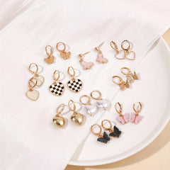 Butterfly Checkerboard Pearl Earrings for Any Occasion