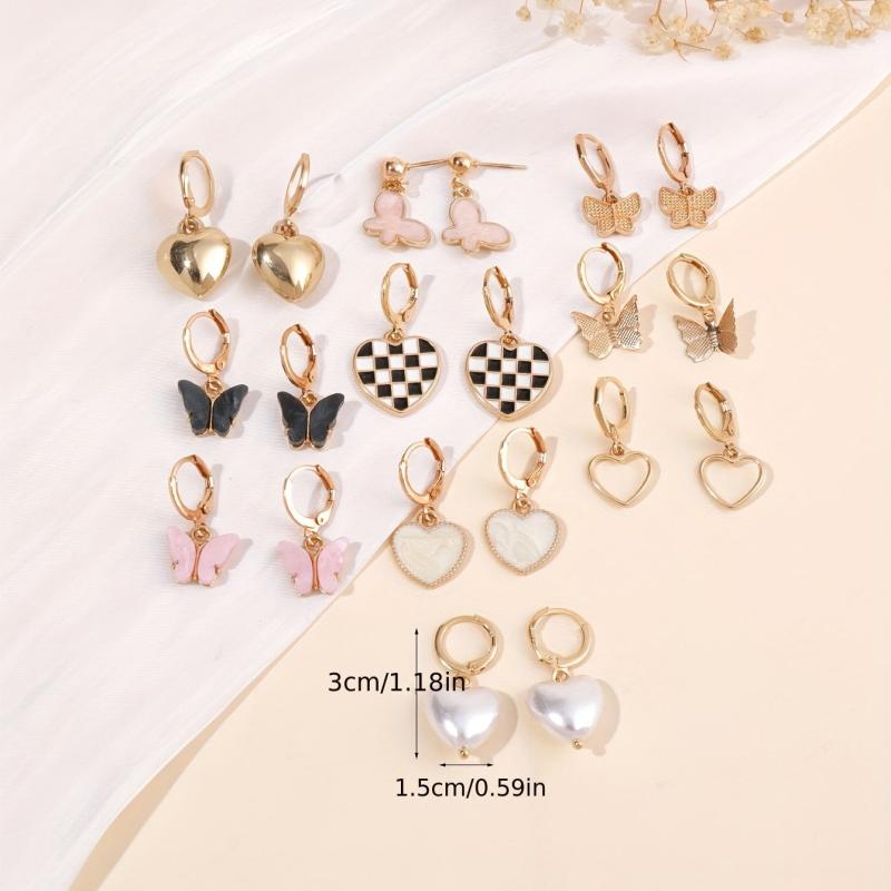 Butterfly Checkerboard Pearl Earrings for Any Occasion