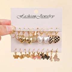Butterfly Checkerboard Pearl Earrings for Any Occasion