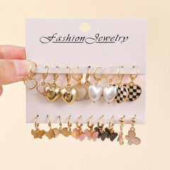 Butterfly Checkerboard Pearl Earrings for Any Occasion