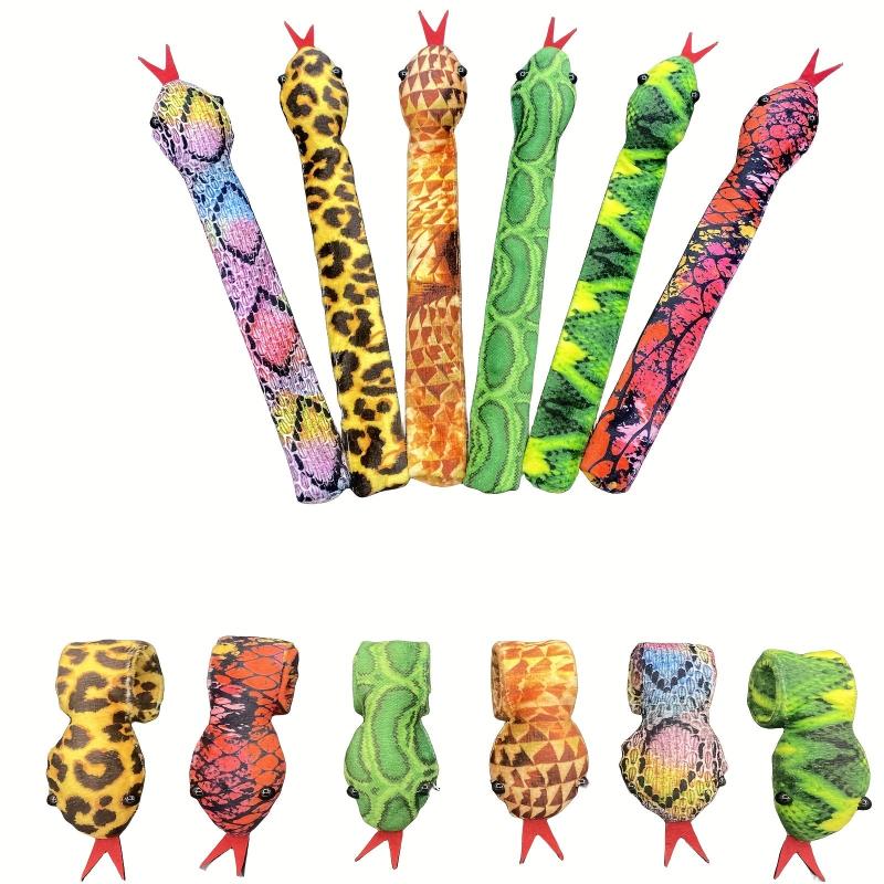 6 Styles Snake Slap Bracelets for Kids Party Favors Boys Girls Gifts