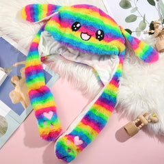 Bunny Hat Rabbit Ears Hat Funny Rabbit Hat With Manual Jumping Rabbit