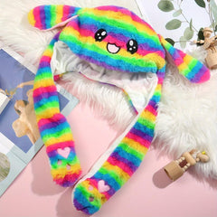 Bunny Hat Rabbit Ears Hat Funny Rabbit Hat With Manual Jumping Rabbit