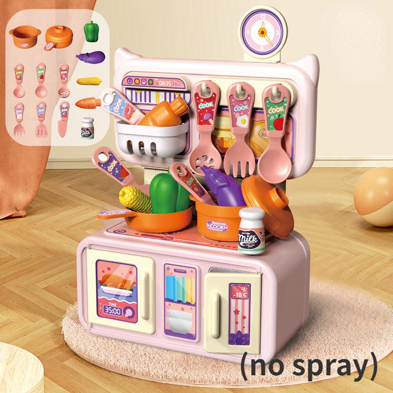 13Pcs Storage Small Table Family Children Mini Kitchen Toy Set