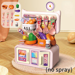 13Pcs Storage Small Table Family Children Mini Kitchen Toy Set